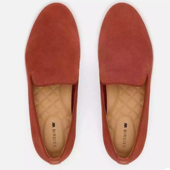 Birdies Shoes - Birdies The Swift Slip-On Sneaker Suede Leather Flats Nutmeg Orange Size